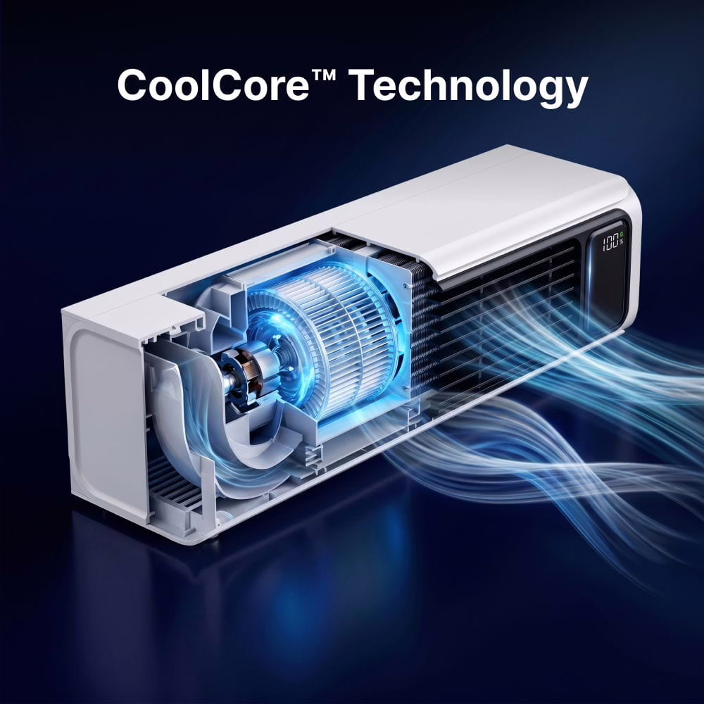 Schnittansicht des FrostyLax Luftkühlers mit dem inneren CoolCore Kühlkanal